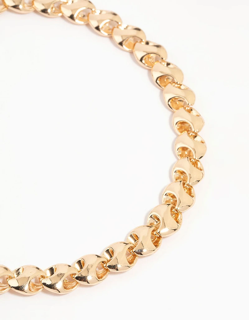Collier ras-du-cou à chaîne en or
