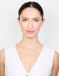Gold Thin Tassel Y-Necklace
