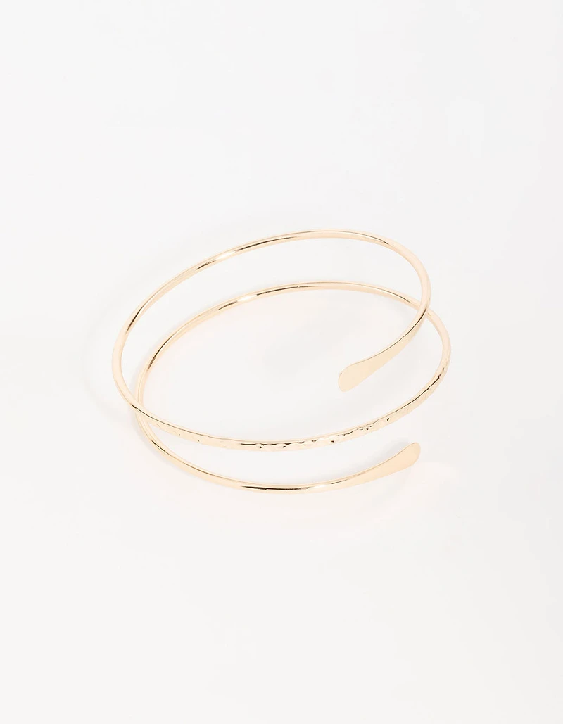 Gold Harmered Arm Cuff