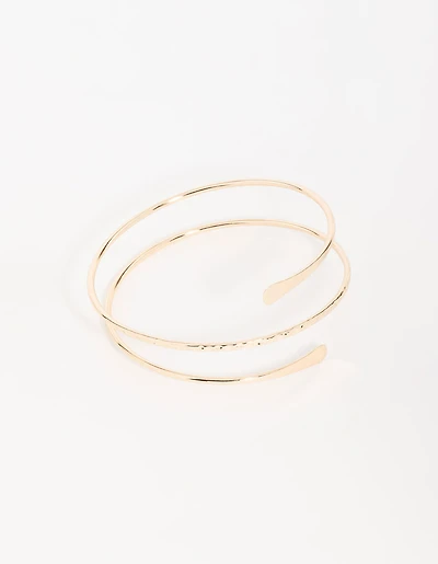 Gold Harmered Arm Cuff