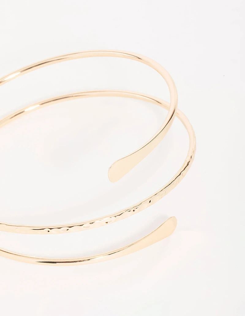 Gold Harmered Arm Cuff