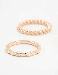 Gold Thin Textured Stacking Rings 8-Pack