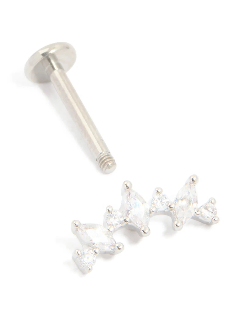 Titanium Diamante Strand Single Flat Back Stud