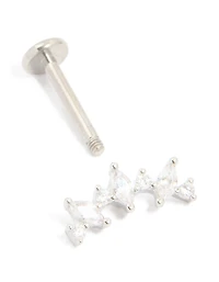 Titanium Diamante Strand Single Flat Back Stud