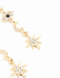 Gold Celestial Drop Earrings