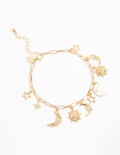 Gold Celestial Charm Anklet