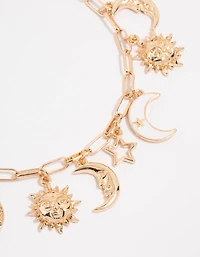 Gold Celestial Charm Anklet