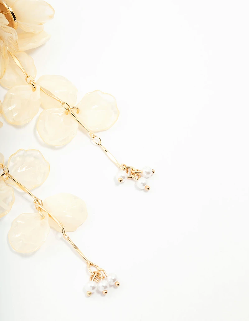Acrylic Flower Large Drop Earrings