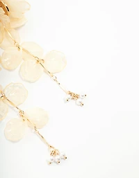 Acrylic Flower Large Drop Earrings