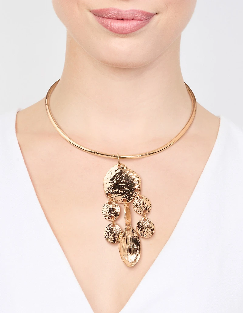Gold Molten Pendant Choker