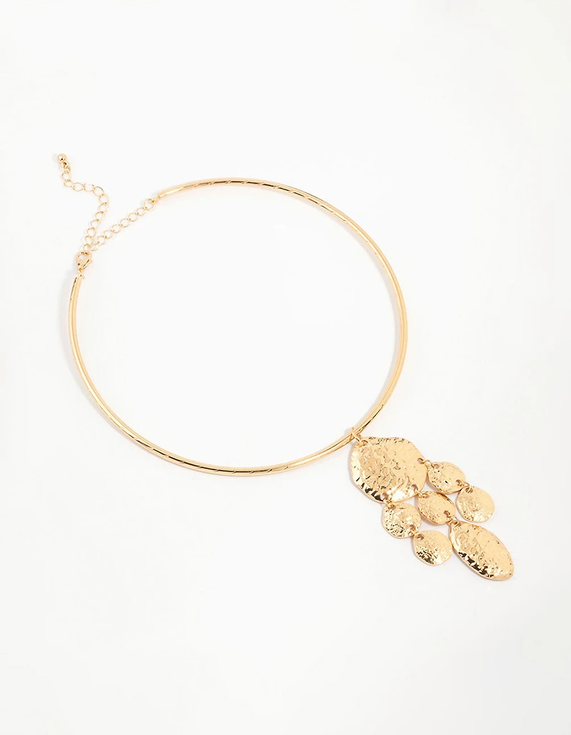 Gold Molten Pendant Choker