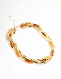 Gold & Acrylic Layered Necklace