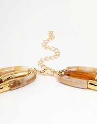 Gold & Acrylic Layered Necklace