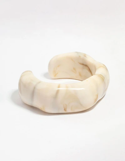 White Acrylic Marble Wrist Cuff