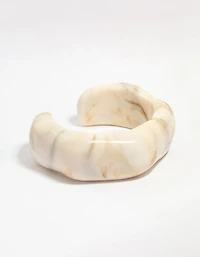 White Acrylic Marble Wrist Cuff