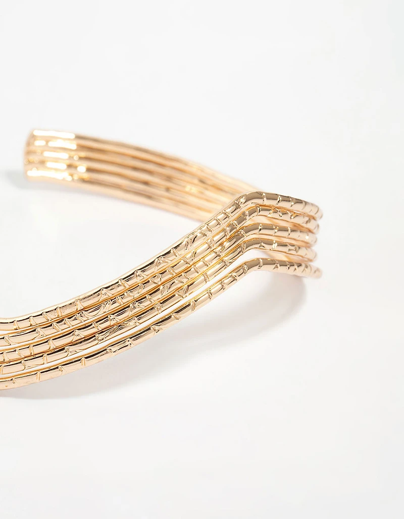 Gold Molten Arrow Arm Cuff
