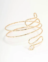 Gold Molten Twisted Arm Cuff