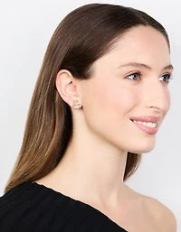 Gold Plated Acrylic Flower Cluster Earrings