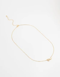 Gold Plated Diamante Hearts Pendant Necklace