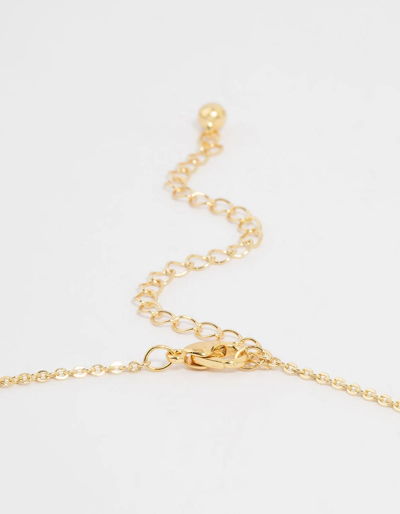 Gold Plated Diamante Hearts Pendant Necklace