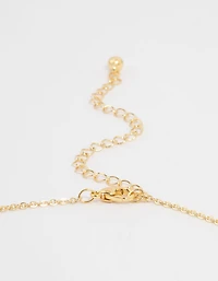 Gold Plated Diamante Hearts Pendant Necklace