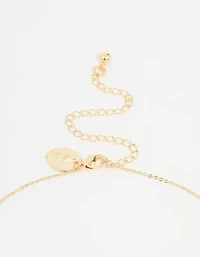 Gold Plated Cubic Zirconia & Pearl Flower Necklace