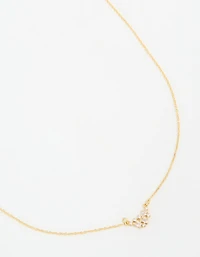 Gold Plated Cubic Zirconia Mini Pear Cluster Necklace