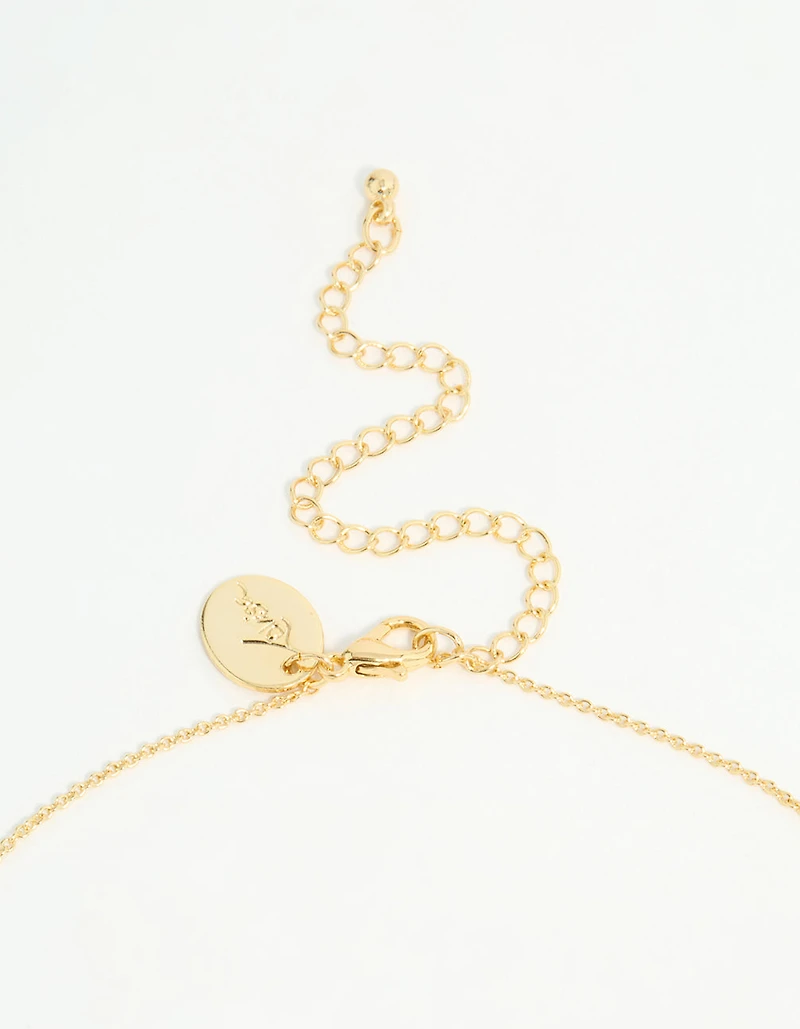 Gold Plated Cubic Zirconia Mini Pear Cluster Necklace