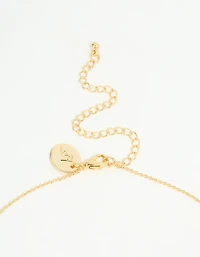 Gold Plated Cubic Zirconia Mini Pear Cluster Necklace