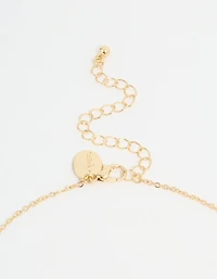 Gold Plated Cubic Zirconia Baguette Heart Pendant Necklace