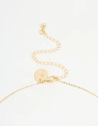 Gold Plated Mini Heart Banner Necklace