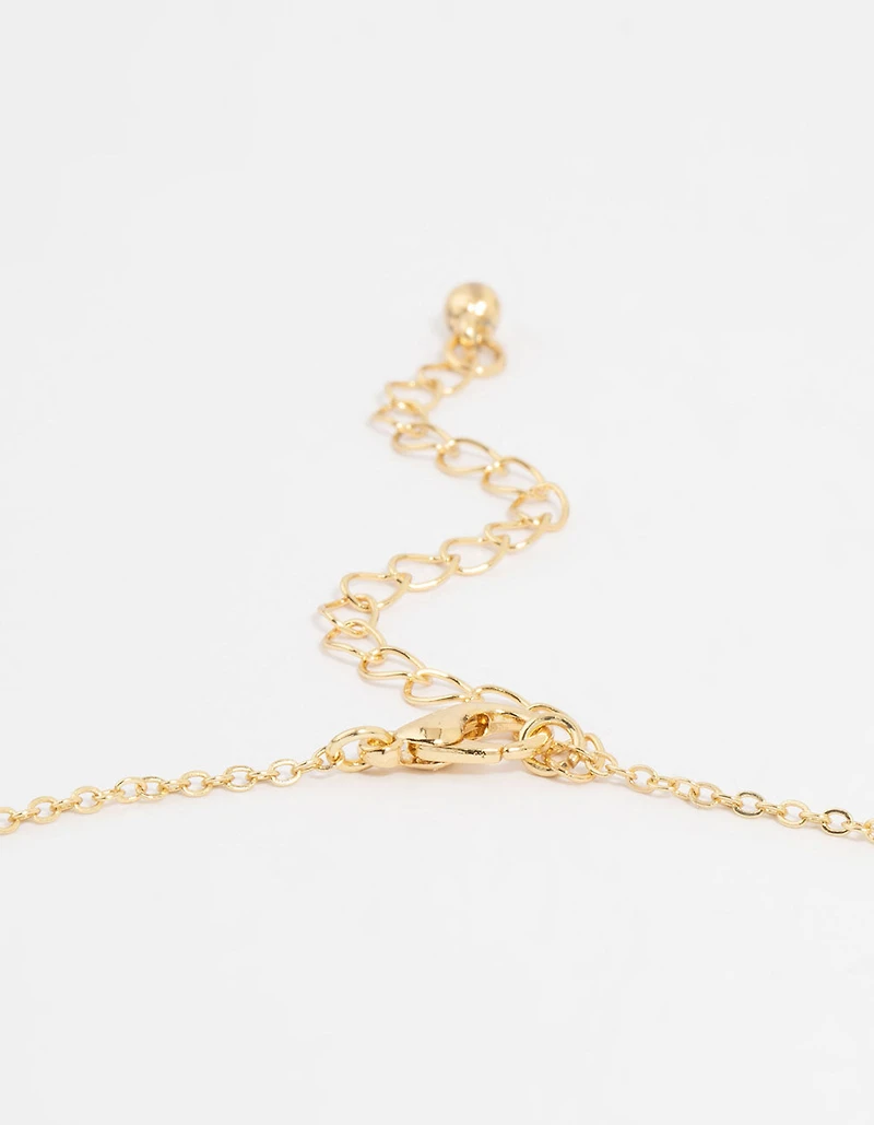 Gold Plated Cubic Zirconia Cross Pendant Necklace