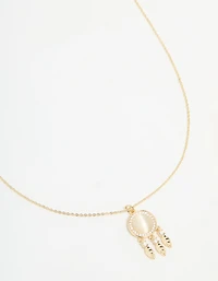 Gold Plated Dream Catcher Necklace