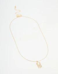 Gold Plated Dream Catcher Necklace