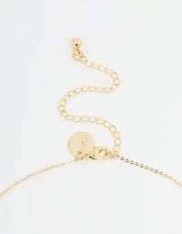 Gold Plated Pearl & Cubic Zirconia Chunky Bow Y-Necklace