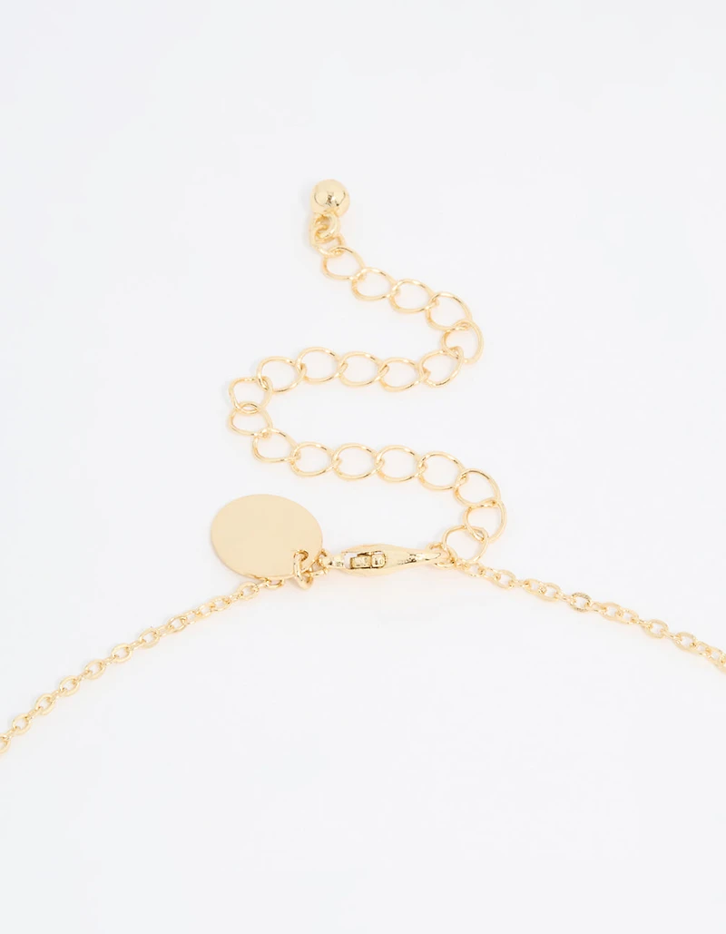 Gold Plated Cubic Zirconia Butterfly Y-Necklace