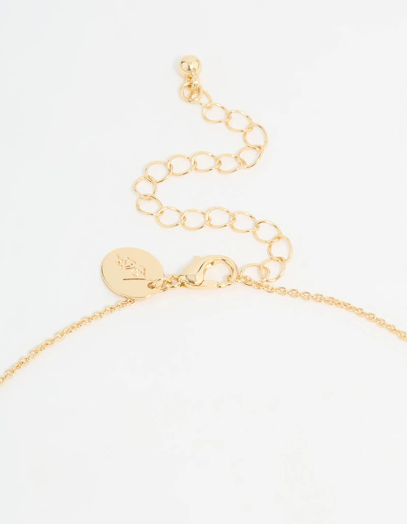 Gold Plated Pearl Flower Trio Y-Necklace