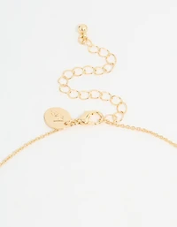Gold Plated Pearl Flower Trio Y-Necklace