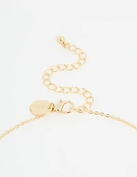 Gold Plated Catseye Flower Pendant Necklace