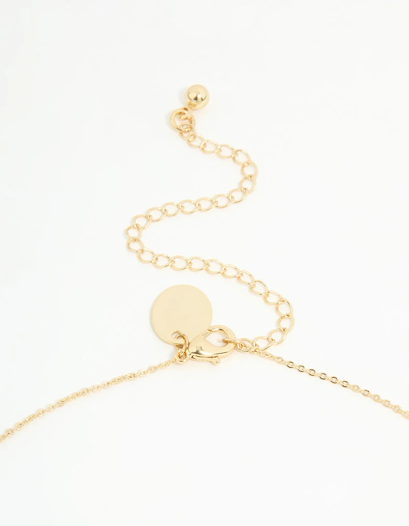 Gold Plated Cubic Zirconia Butterfly Teardrop Necklace
