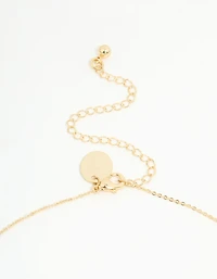 Gold Plated Cubic Zirconia Butterfly Teardrop Necklace