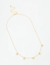 Gold Plated Diamante Butterfly Dainty Charm Necklace