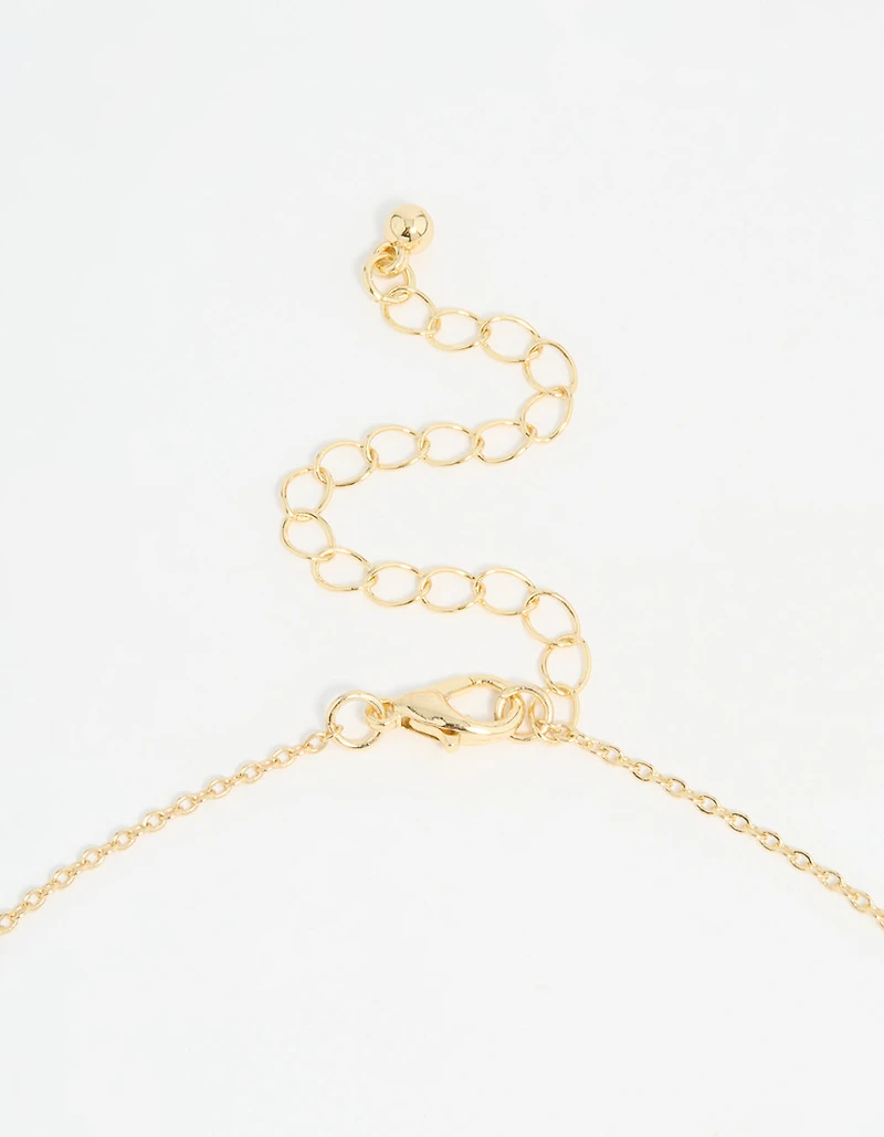 Gold Plated Diamante Butterfly Dainty Charm Necklace