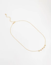 Gold Plated Cubic Zirconia Flower Necklace