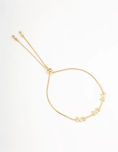 Gold Plated Pearl & Mini Butterfly Toggle Bracelet