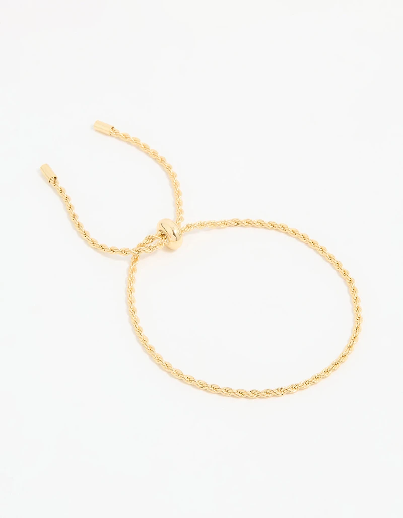 Gold Plated Simple Rope Toggle Bracelet