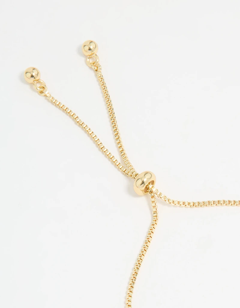 Gold Plated Cubic Zirconia Double Butterfly Toggle Bracelet
