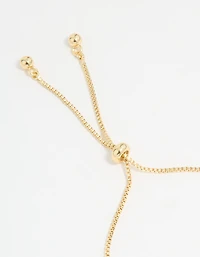 Gold Plated Cubic Zirconia Double Butterfly Toggle Bracelet