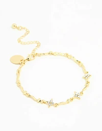 Gold Plated Winding Mini Flower Bracelet