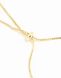 Gold Plated Cubic Zirconia Flower Toggle Bracelet